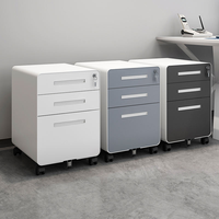Meuble de rangement mobile moderne à 3 tiroirs avec roulettes en acier pour bureau à domicile, armoire de classement, armoires d'archives, achat en gros