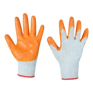 Günstige hochwertige Sicherheits gummi Handschutz Großhandel Latex beschichtete Handschuhe für den Arbeits bau