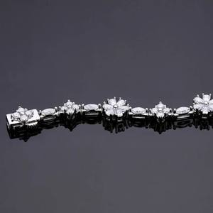 Title: 925 Sterling Silver Moissanite <b>Charm</b> <b>Bracelet</b> Chain Link Tennis <b>Bracelet</b> Hip Hop Fashion Jewelry - Product Image 1