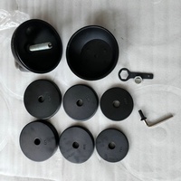 Kettlebell réglable MORU en fonte écologique noire 12-32 kg pour usage commercial, entraînement de force en salle de sport