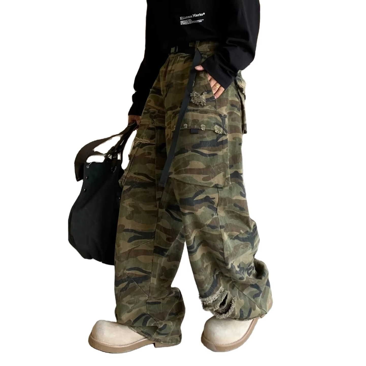 Best Selling Shop custom hip hop baggy jeans for men in streetwear