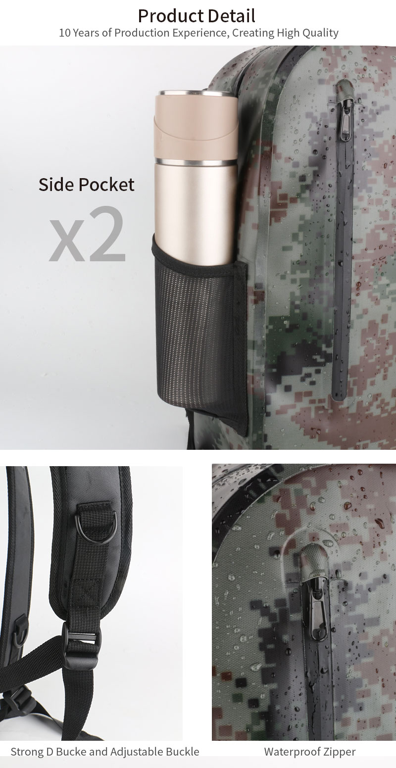 New Design Outdoor Waterproof Backpack Factory Custom Zipper Dry Bag Backpack