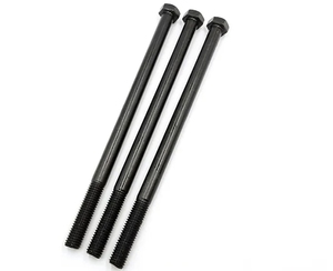 Écrous et boulons hexagonaux DIN931/933 en acier au carbone oxydé noir, boulons à tête hexagonale haute résistance M6-M36 - Product Image 3