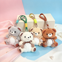 Breloque en peluche ours mignon personnalisée, pendentif de sac dessin animé, porte-clés en peluche, petite poupée en peluche douce