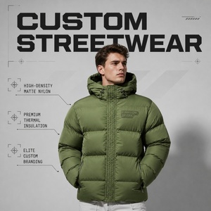 Veste matelassée imperméable pour homme, veste d'hiver rembourrée de style designer, veste en duvet <span class=keywords><strong>vert</strong></span> en polyester, veste matelassée personnalisée pour homme - Product Image 1