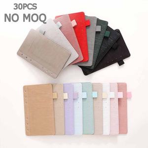 易和畅销学校/办公室礼品A6摩洛哥十字纹Epi皮革戒指活页夹宽松飞叶带卡槽 & 弹性笔环 - Product Image 1