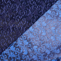 Tissu Jacquard Floral en Polyester et Nylon JS22 190GSM de Luxe Haute Densité Couleur Bleue pour Costume de Gentleman Européen