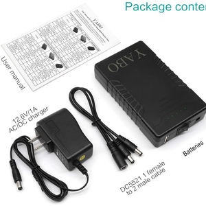 YABO Batteries et chargeurs universels rechargeables au lithium 18650 pour ordinateur portable avec lumière <span class=keywords><strong>LED</strong></span>, sortie DC USB 12V 6000mAh/5V 12000mAh - Product Image 3