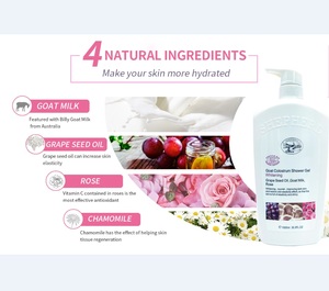 Gel douche blanchissant pour le corps avec marque privée OEM <span class=keywords><strong>lait</strong></span> <span class=keywords><strong>de</strong></span> colostrum <span class=keywords><strong>de</strong></span> chèvre anti-foncé et anti-démangeaisons rajeunissement - Product Image 3