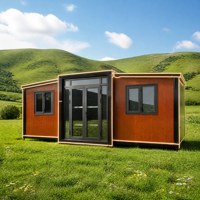 Maison conteneur pliable à double aile, maison préfabriquée pliable, mini-maison extensible, maison mobile en kit de 40 pieds