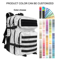 Sac à dos de fitness tactique 25L 35L 45L Sac à dos camouflage blanc Grand sac à dos Camouflage de neige Sac de voyage extérieur multifonction Sac à dos