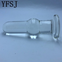 YFSJ Borosilicate Glass Anal Prostate SPOT Massager Sex Toy Medicine Hammer Model untuk Wanita Pria (Transparan 129x41.5mm 254.5g)
