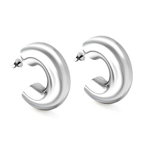 Boucles d'oreilles en forme de C en alliage de zinc, géométriques, tendance pour femmes - Product Image 2