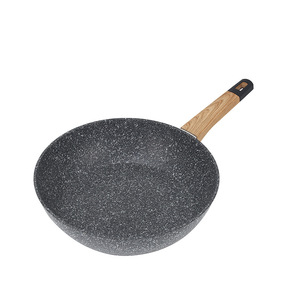Maifan Stone Non-Stick Frying <b>Pan</b> 26Cm With Wooden <b>Handle</b> For Induction Cookers Household Kitchen Use - Product Image 1