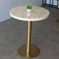 Table de salle à manger en marbre artificiel au design moderne, table de restaurant, café, boutique, table de restauration rapide avec base en métal