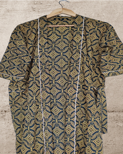New Sale <b>Kimono</b> Robe Cotton Floral Hand Block Print Breathable Long Sleeve Nightwear & Women's <b>Beach</b> Cover-Up - Product Image 3