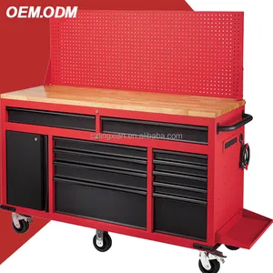 61" Mobile Work Station Garage Metal Rolling tool storage cabinet tool chest on wheels garage tool cabinet