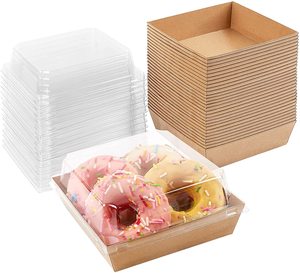 Venta al por mayor Kraft Sandwich Slice Cake <span class=keywords><strong>Cookie</strong></span> 5 pulgadas blanco cuadrado desechable alimentos contenedores panadería cajas - Product Image 1
