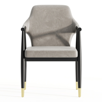 Chaise de salle à manger moderne en bois Vivaldi 09 avec dossier en rotin, housse en lin, pieds en bois de hêtre massif, légère et durable pour café et usage domestique