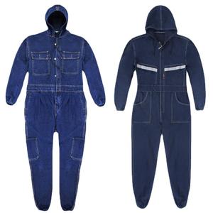 Vêtements <span class=keywords><strong>de</strong></span> protection pour soudeurs sur mesure pour hommes, combinaison en denim à capuche réfléchissante, combinaison <span class=keywords><strong>de</strong></span> travail épaisse pour soudeurs - Product Image 4