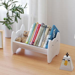 Desktop Bookshelf Multi-functional <b>Childrens</b> Book Organizer Small Household Textbook <b>Shelf</b> Standing Type Rectangle 1 Layer - Product Image 1