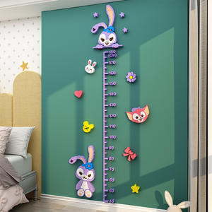 Tableau de hauteur amovible personnalisé autocollant mural animaux de bande dessinée mesure de la hauteur tableau de croissance des chambres d'enfants - Product Image 3