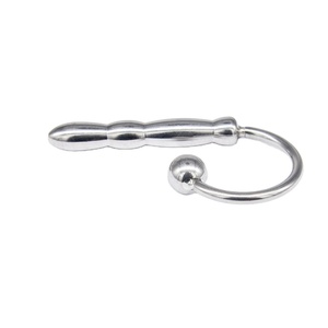 Yamamoto CKR144 Sonde urétrale en acier inoxydable argenté pour homme et dilatateurs avec anneau pénien de stimulation, jouet sexuel 50 mm - Product Image 1