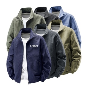 Oem Men's Custom Logo Full Zip up Nylon Stand <strong>Colar</strong> Woven Outdoor Sport Softshell Windbreaker <strong>Jacket</strong> for Men - Product Image 1