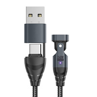 Kabel Data Pengisian Daya USB Universal 5-in-1 dengan Konektor Putar 240W PD3.1 Super Fast Charging Desain Baru