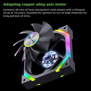 พัดลมเคสคอมพิวเตอร์ ARGB ขนาด 120 มม. พร้อมระบบควบคุม <span class=keywords><strong>PWM</strong></span> สำหรับระบายความร้อนคอมพิวเตอร์เล่นเกม รองรับการเชื่อมต่อพัดลมระบายความร้อนเคส รองรับไฟ Aura Sync - Product Image 5