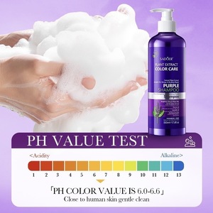 Shampoo <span class=keywords><strong>violet</strong></span> à la kératine végétale 500ml – <span class=keywords><strong>Soin</strong></span> tonifiant anti-jaunissement <span class=keywords><strong>pour</strong></span> <span class=keywords><strong>cheveux</strong></span> blonds, argentés et gris – Renforce, répare et redonne brillance - Product Image 4