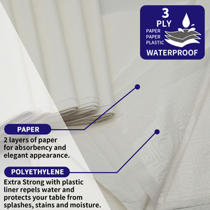 Wholesale Disposable Plain Dyed White Biodegradable <strong>Paper</strong> <strong>Table</strong> <strong>Cover</strong> for Wedding - Product Image 3