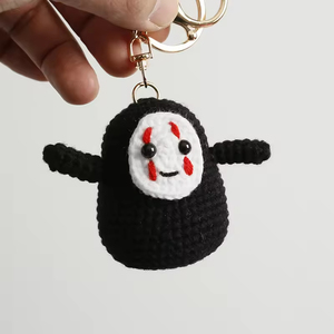 Llavero de Peluche con Figura Masculina sin Rostro de Anime, Tejido a Mano, Juguete Único, Regalo de Halloween y Navidad, Venta al Por Mayor - Product Image 2