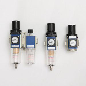 Válvula Reductora de Presión con Filtro de Aire, Separador de Agua y Aceite, Componente Neumático, Manómetro de 200 psi con Perilla Azul - Product Image 2