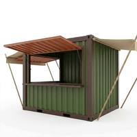 Kiosque Conteneur Tropical Préfabriqué 10 pieds – Bar/Boutique Modulaire Extérieur, Cuisine Commerciale pour Complexes Balnéaires, Glamping et Hôtellerie