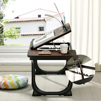 Table pliante réglable à cinq vitesses pour lit, bureau d'étude, bureau d'ordinateur, table de lecture pour étudiant en chambre ou dortoir