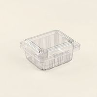 Boîte à clapet en plastique PET transparente, écologique, pour salade de fruits, gâteau, pâtisserie, pain, biscuits, sandwich, burger, aliments, 131x112x65mm