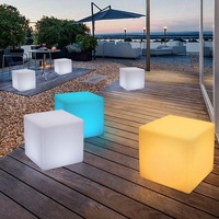 Meuble Lumineux 35cm 40cm 43cm, Siège Cube LED 3D Clignotant, Chaise Cube LED Lumineuse, Siège Cube Lumineux, Table d'Appoint LED Moderne