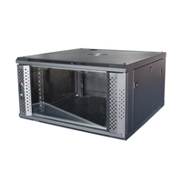 Armoire réseau murale 9U 19 pouces avec porte vitrée ventilée, rack de serveur ventilé et verrouillable pour équipement informatique en acier SPCC