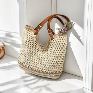 Bolso Tote Tejido Nuevo Directo de Fábrica, de Gran Capacidad con Correa Única, Bolso de Paja Moderno para Mujer, Venta Caliente Transfronteriza para la Playa - Product Image 2