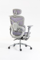 Chaise de bureau exécutive ergonomique et minimaliste, design pliable, accoudoirs 5D réglables, structure en fer, fonction d'inclinaison, base en aluminium