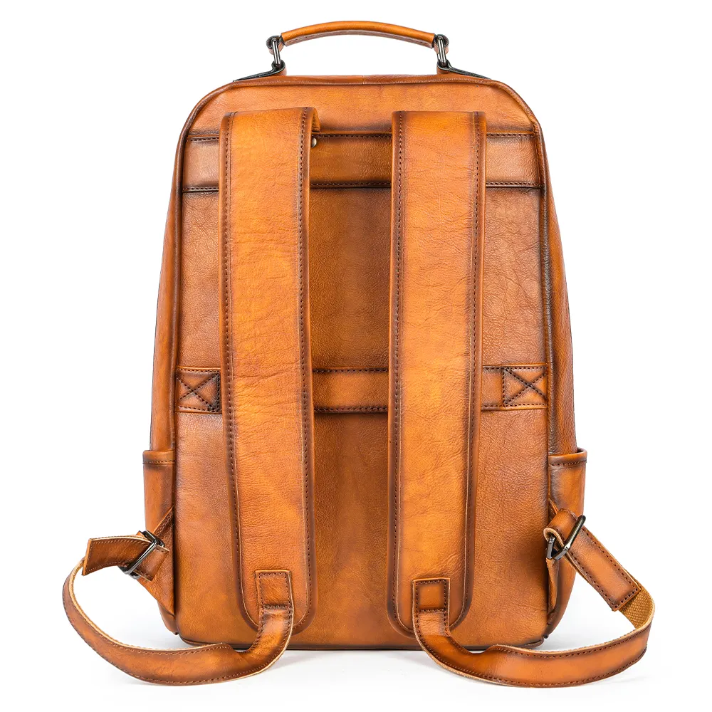 Marrant Men Leather Backpacks Large Capacity Business Travel Backpack 15.6 inch Laptop Bag Luxury Men Genuine Leather Backpack