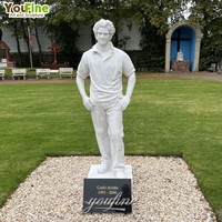 Statue en marbre blanc YouFine Saint Carlo, sculpture religieuse sculptée à la main, taille réelle, décoration d'art pour église catholique et jardin