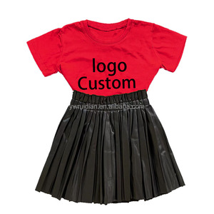 2023 <span class=keywords><strong>Jupe</strong></span> plissée en cuir pour filles 2 top32 en coton à manches courtes pour enfants couleur 0-16 <span class=keywords><strong>ans</strong></span> - Product Image 4