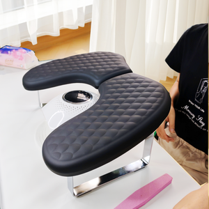 Ulive Beauty Luxury Professional OEM U Shape Foldable ABS+PU Leather Arm Rest Pillow Nail Salon Custom Logo Two-Hand Support 10 - Product Image 1