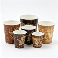 Gobelet à café en papier compostable, imperméable, à paroi simple, avec logo personnalisé imprimé, taille personnalisée, papier de qualité alimentaire écologique pour boissons chaudes
