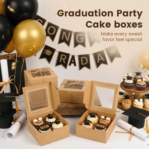 โรงงานผู้ผลิตกล่องเค้กมูสสีขาวแบบใช้แล้วทิ้ง ขนาด 12 นิ้ว 12 x 12 x 6 นิ้ว จำนวนมาก พร้อมหน้าต่าง - Product Image 3