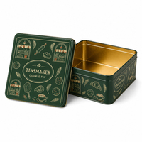Boîtes à biscuits carrées personnalisées en gros pour emballages cadeaux, en fer blanc, résistantes au four, pour pâtisseries et snacks