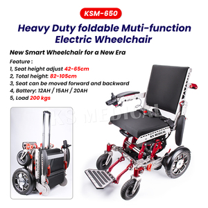 KSM-651 Motor 900 Watts Multifunctional Adjustable Electric Wheelchair Aluminum Alloy Foldable Disabled Reclining Heavy Duty - Product Image 2