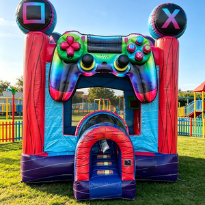 Castello Gonfiabile Commerciale in PVC <span class=keywords><strong>Blu</strong></span> a Tema Cartone Animato con Scivolo, per Esterni o Interni, in Vendita - Product Image 1